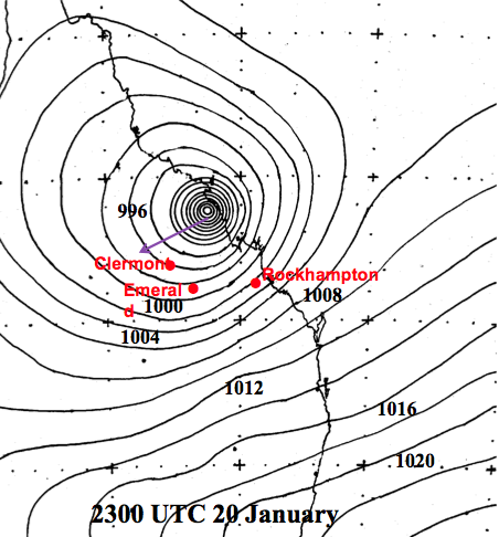 1918 Mackay Cyclone - sea level analysis
